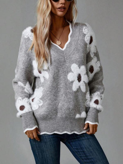 Inés™ | Suéter chic de mujer con estampado floral