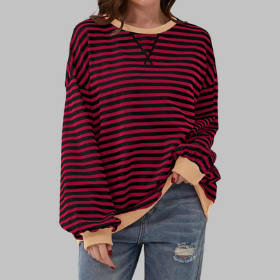 Luna™ | Sudadera casual de manga larga con rayas