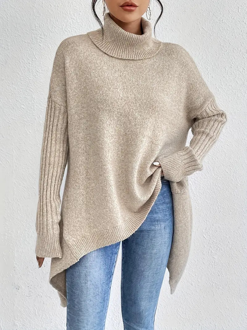 Adela™ | Jersey largo de cuello alto