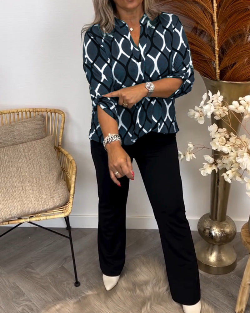 Lina™ | Blusa Elegante con Estampado Moderno
