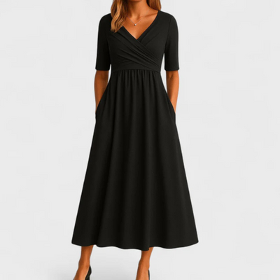 Frida™ | Vestido Cruzado con Mangas Cortas