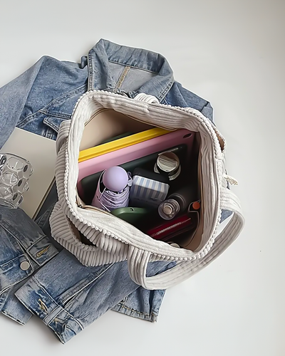 Marta™ | Bolso de mano acanalado con detalle de cordón