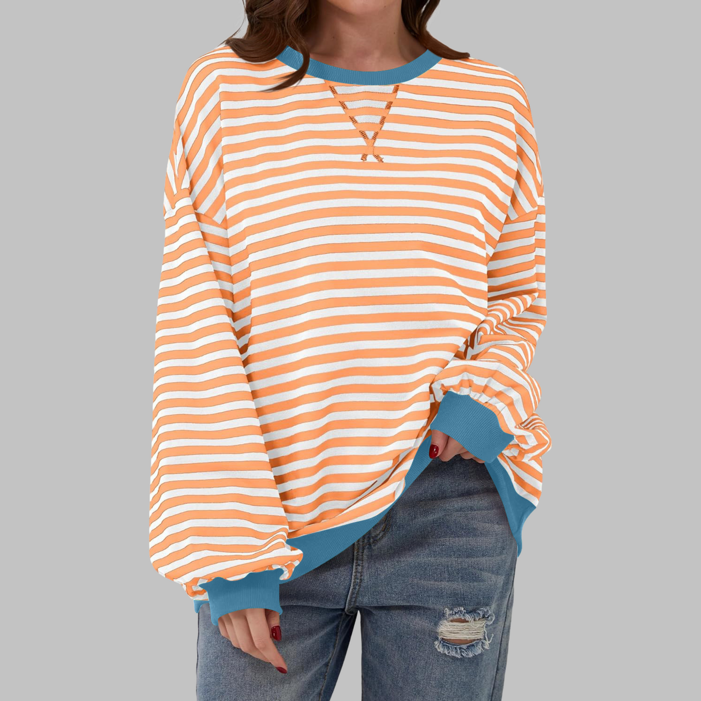 Luna™ | Sudadera casual de manga larga con rayas