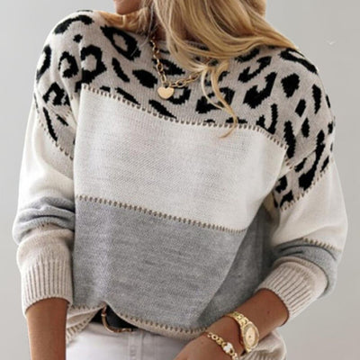 Julieta™ | Suéter casual con estampado de leopardo