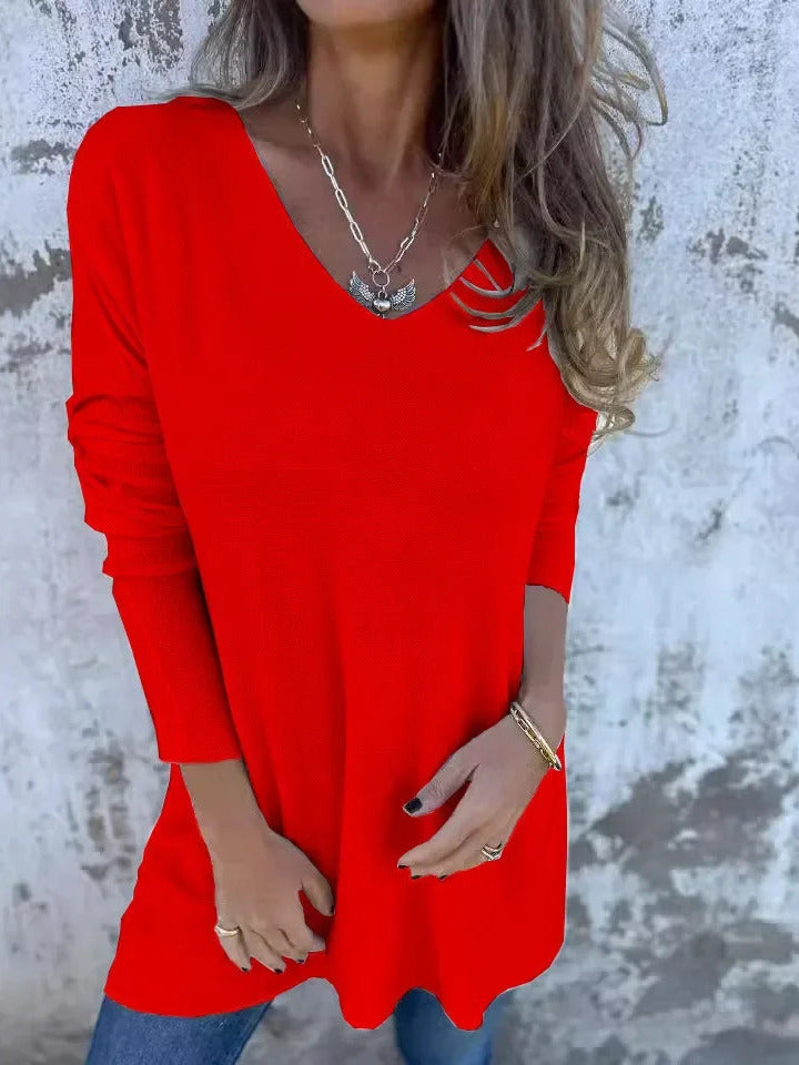 Juana™ | Túnica de punto relajada con cuello en V