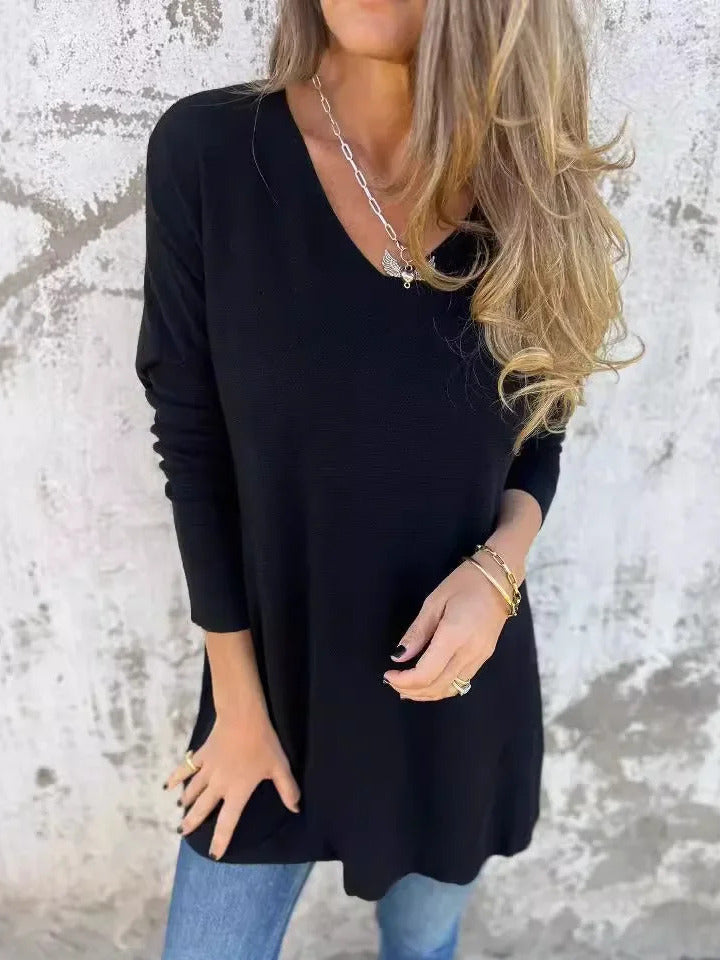 Juana™ | Túnica de punto relajada con cuello en V