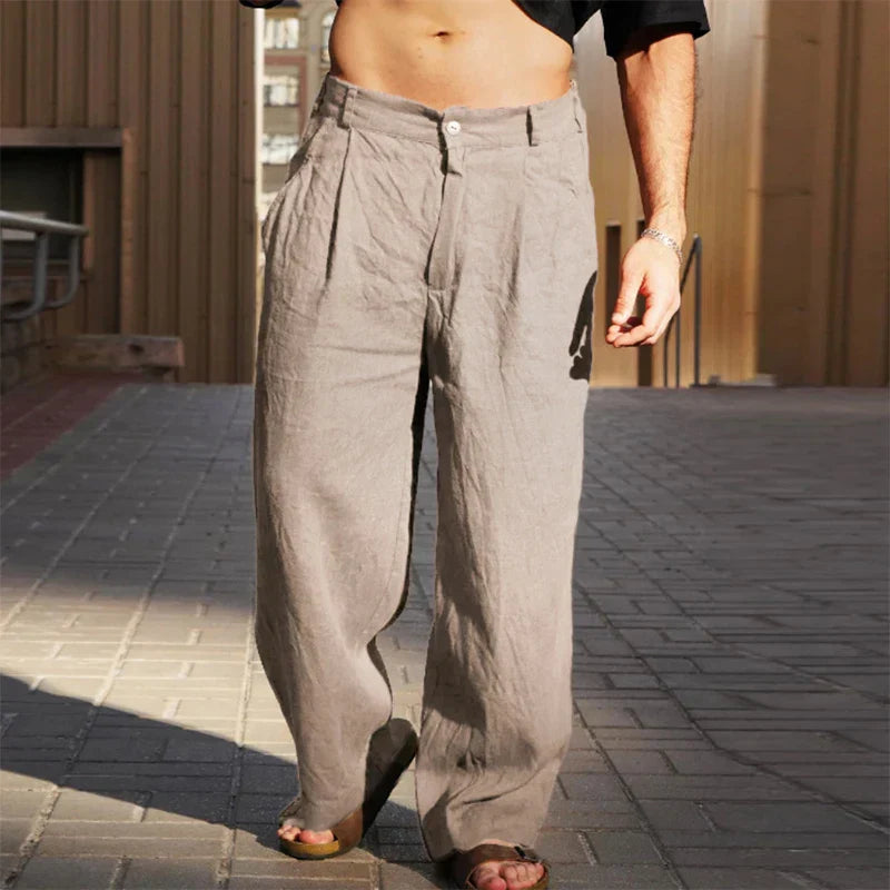 Simón™ | Pantalones de lino de pierna ancha