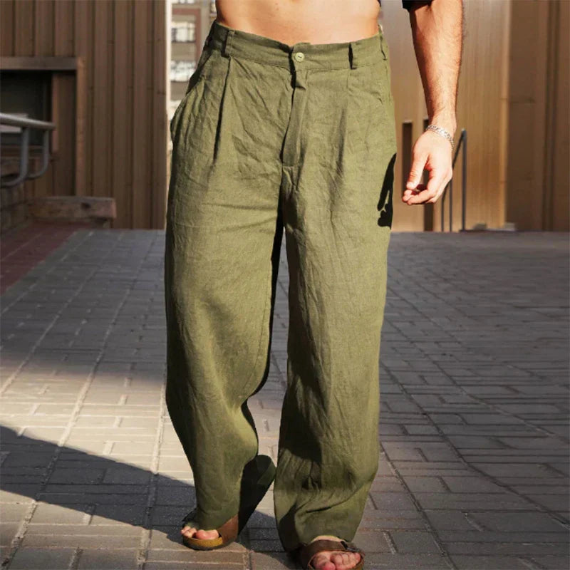 Simón™ | Pantalones de lino de pierna ancha