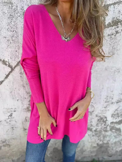 Juana™ | Túnica de punto relajada con cuello en V