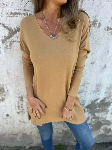 Juana™ | Túnica de punto relajada con cuello en V