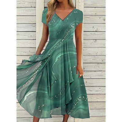 Marina™ | Vestido midi elegante con escote en V